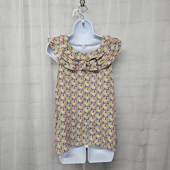 Liberty of London Target Purple Green Ruffle Tank Boho Festival L - Picture 5 of 10